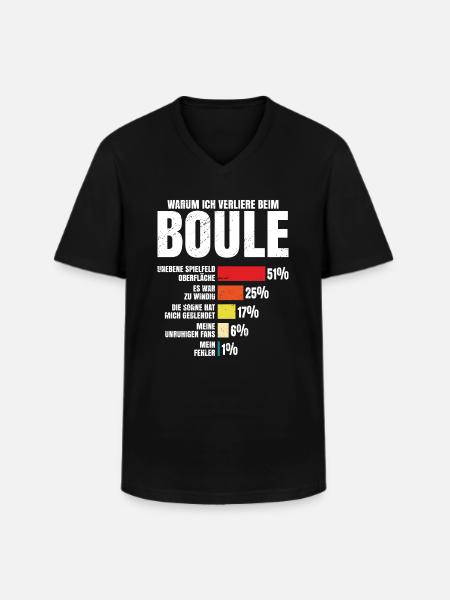 Boule Petanque - Männer-T-Shirt mit V-Ausschnitt - Schwarz
