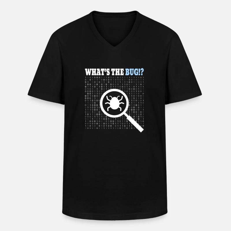 Programmeur de codage Codeur - T-shirt col V Homme - noir
