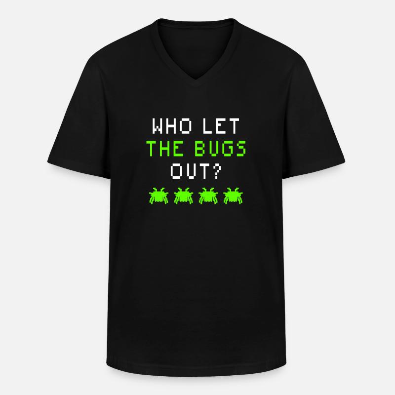 Programmeur de codage Codeur - T-shirt col V Homme - noir