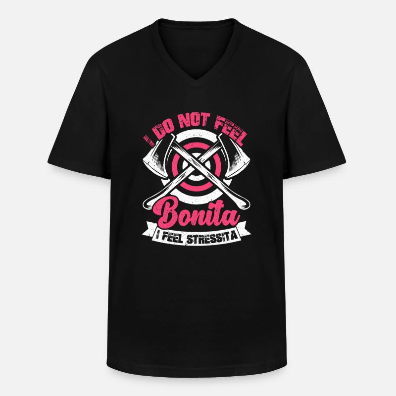 Axe Throwing - Men's V-Neck T-Shirt - black