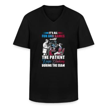 Optometry Optometrist ophthalmologist - Men's V-Neck T-Shirt - black - Front - AI Model Male 178 dark (178cm)