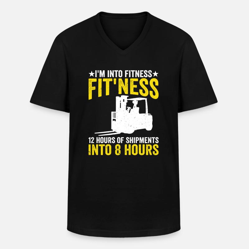 Forklift Operator - Männer-T-Shirt mit V-Ausschnitt - Schwarz