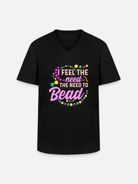 Beading Beader - Men's V-Neck T-Shirt - black