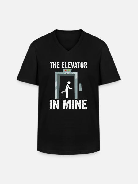 Farting Elevator - Männer-T-Shirt mit V-Ausschnitt - Schwarz