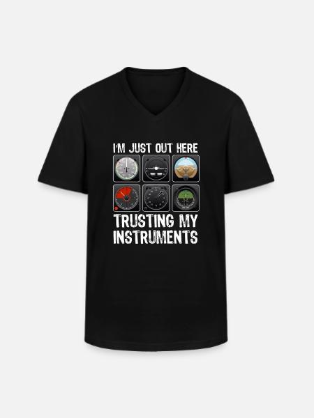 Aviation Pilot Flight instruments - Männer-T-Shirt mit V-Ausschnitt - Schwarz