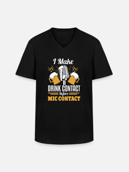 Funny Karaoke singer - Men's V-Neck T-Shirt - black