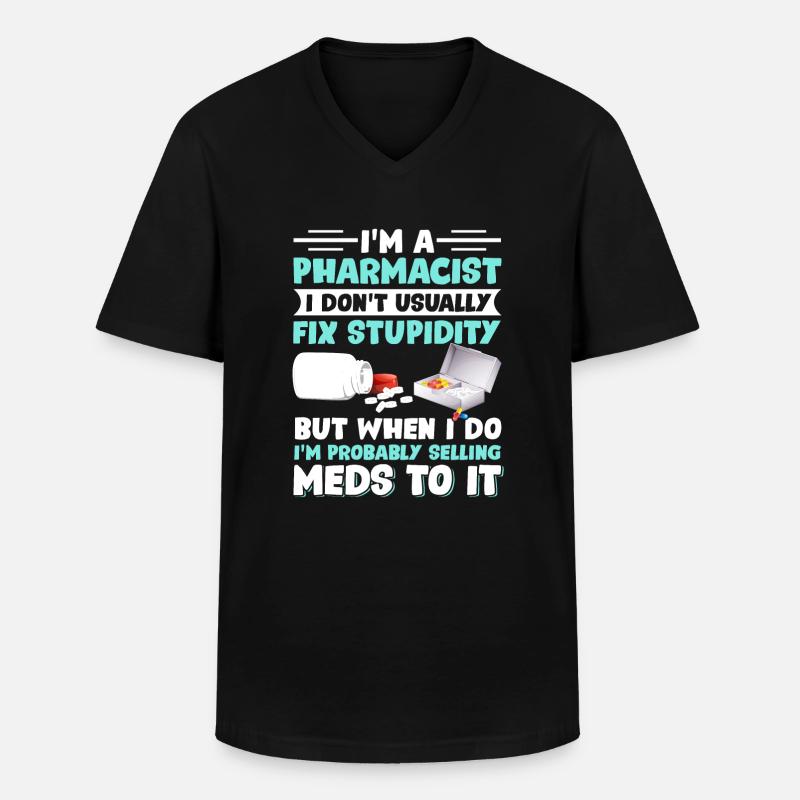 Pharmacist Pharmacy Tech - Men's V-Neck T-Shirt - black