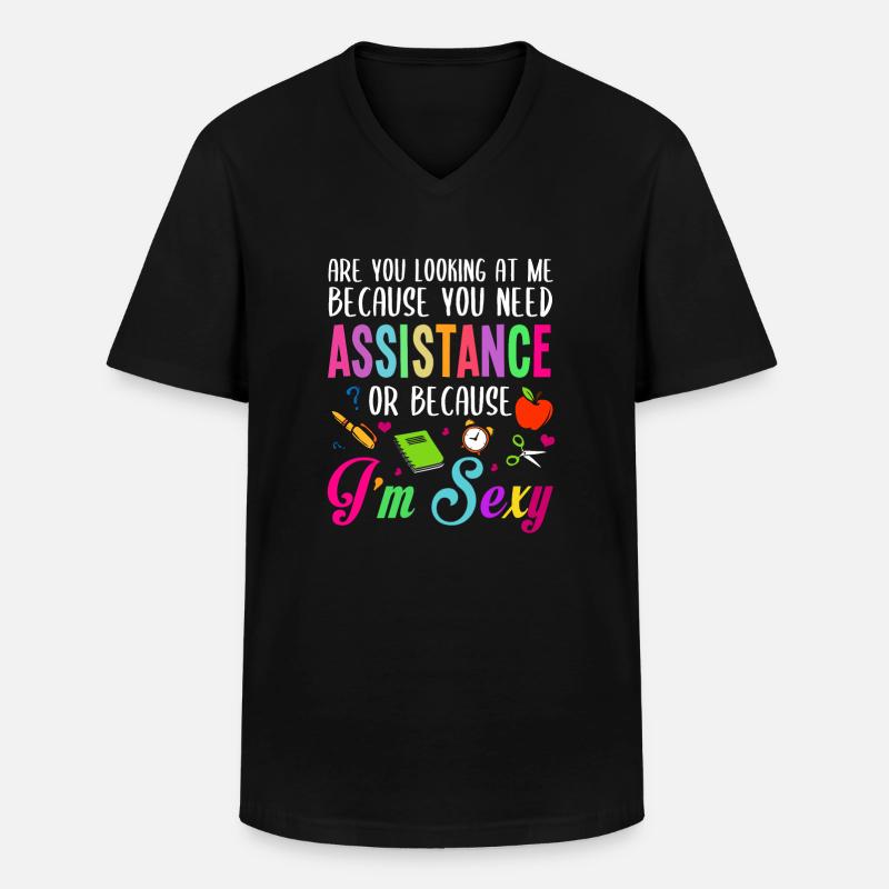 Assistant Principal - Männer-T-Shirt mit V-Ausschnitt - Schwarz