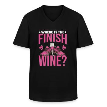 mud running mud run girl - Männer-T-Shirt mit V-Ausschnitt - Schwarz - Vorne - AI Model Male 178 dark (178cm)