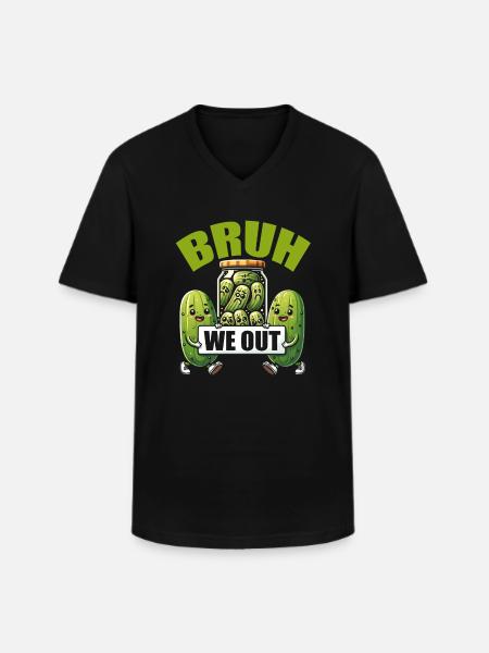 Funny Pickle - Männer-T-Shirt mit V-Ausschnitt - Schwarz