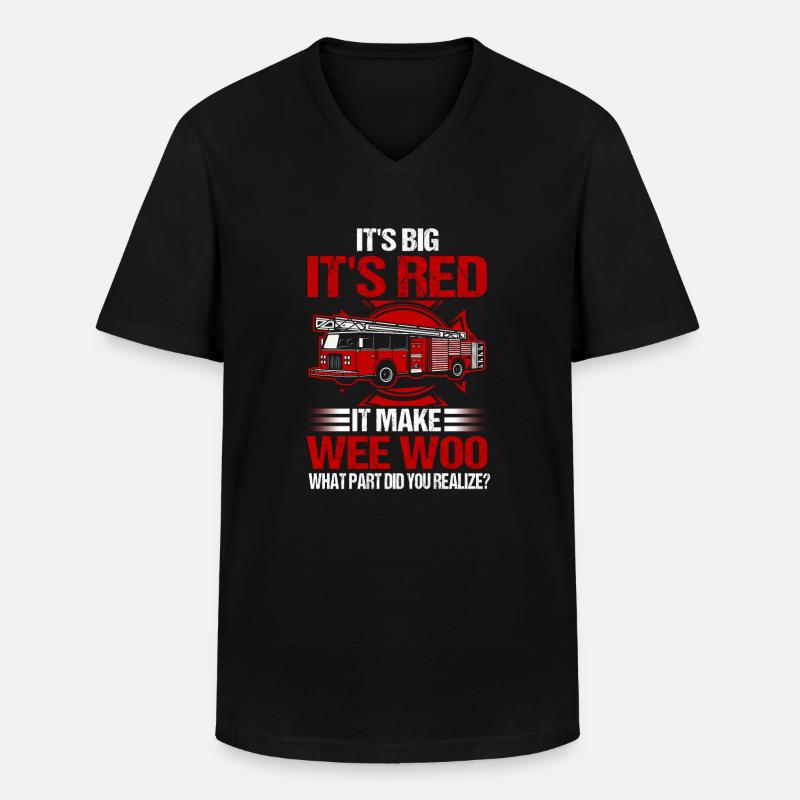 Funny Firefighter Firefighting - Men's V-Neck T-Shirt - black