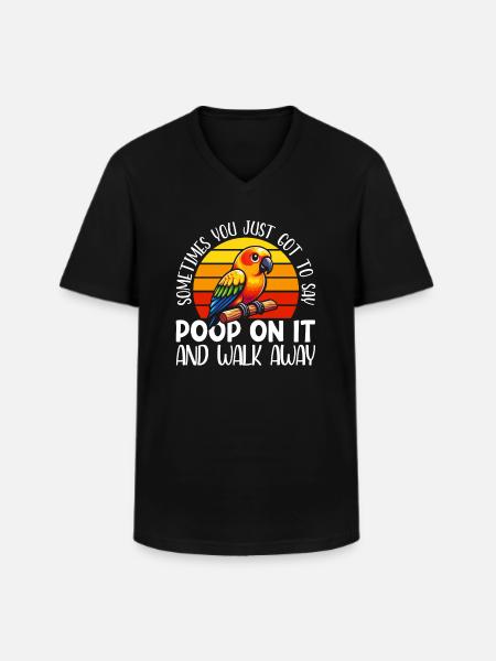 Sun conure - Männer-T-Shirt mit V-Ausschnitt - Schwarz