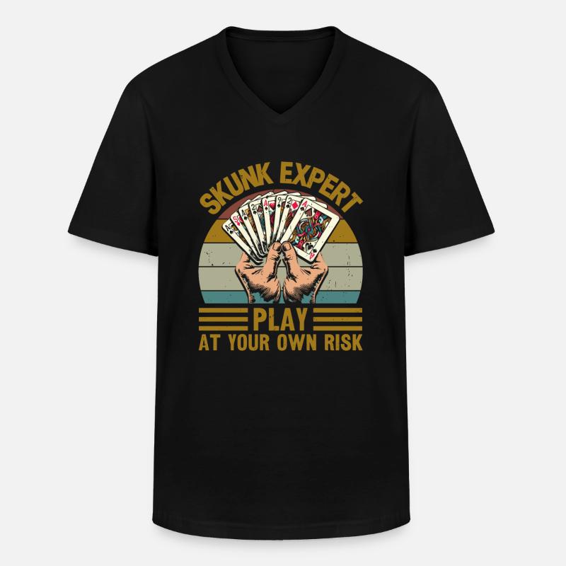 Cribbage - T-shirt col V Homme - noir