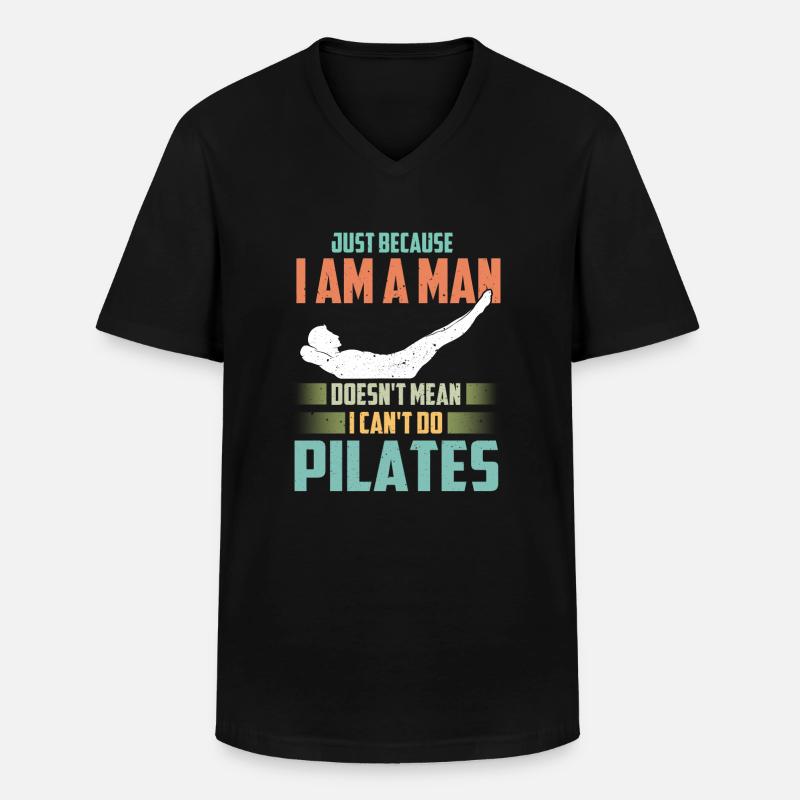 Pilates - Männer-T-Shirt mit V-Ausschnitt - Schwarz