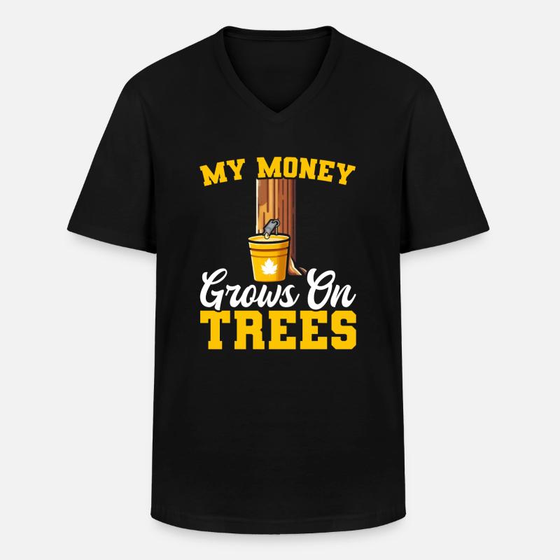 Maple syrup making maple tapping - Männer-T-Shirt mit V-Ausschnitt - Schwarz