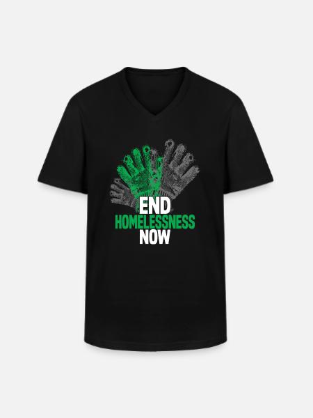 Homeless Awareness - Männer-T-Shirt mit V-Ausschnitt - Schwarz