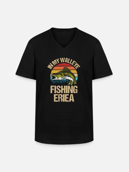 Walleye Fishing - Men's V-Neck T-Shirt - black