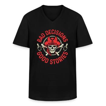 Pirate - T-shirt col V Homme - noir - Devant - AI Model Male 178 dark (178cm)