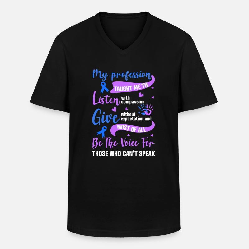 Stop Child abuse awareness - Männer-T-Shirt mit V-Ausschnitt - Schwarz