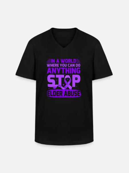 stop elder abuse awareness - Männer-T-Shirt mit V-Ausschnitt - Schwarz