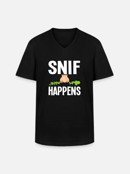 Funny Fart Sniffer - Men's V-Neck T-Shirt - black