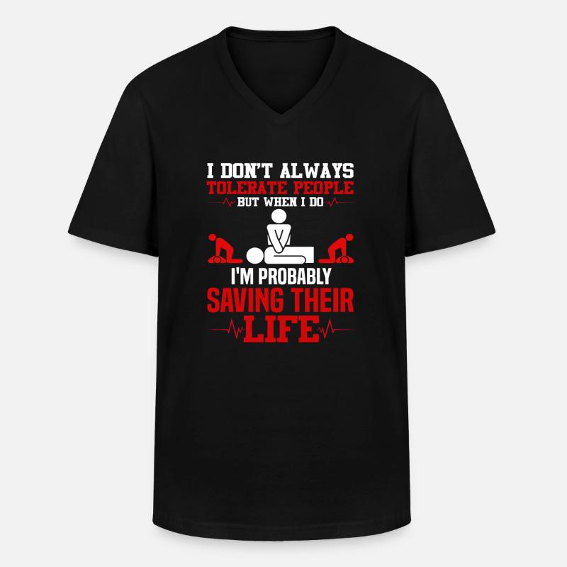 CPR Instructor - Männer-T-Shirt mit V-Ausschnitt - Schwarz