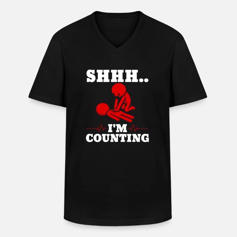 CPR Instructor - Männer-T-Shirt mit V-Ausschnitt - Schwarz