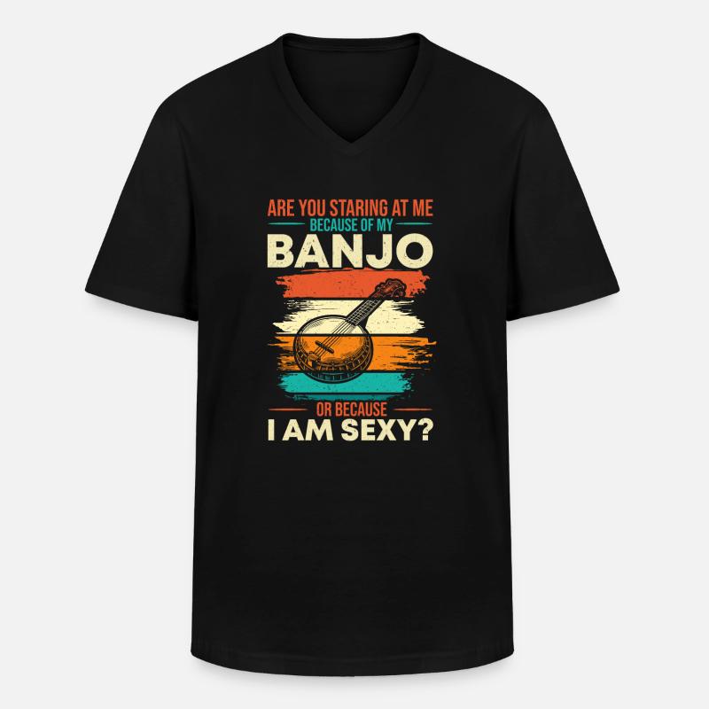 Bluegrass Banjo - Männer-T-Shirt mit V-Ausschnitt - Schwarz