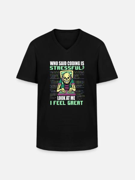 Computer Programmer Computer Programming - Men's V-Neck T-Shirt - black