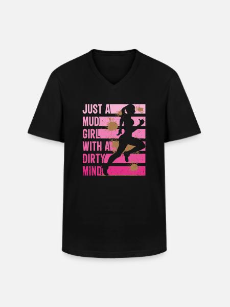 boue course boue fille - T-shirt col V Homme - noir