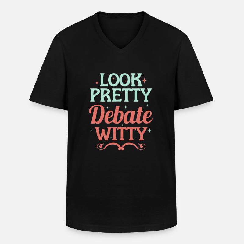 Speech debate team - Männer-T-Shirt mit V-Ausschnitt - Schwarz