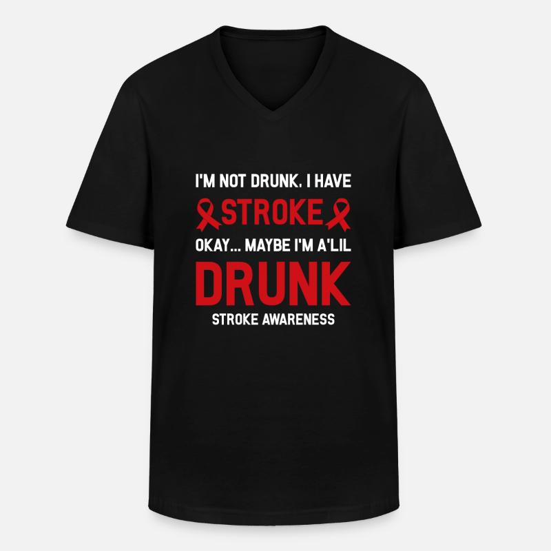 Funny Stroke warrior - Männer-T-Shirt mit V-Ausschnitt - Schwarz