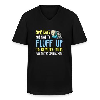 Parakeet mom Budgie - Männer-T-Shirt mit V-Ausschnitt - Schwarz - Vorne - AI Model Male 178 dark (178cm)