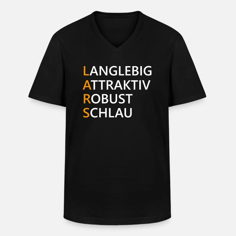 Lars Name Geschenk - Männer-T-Shirt mit V-Ausschnitt - Schwarz
