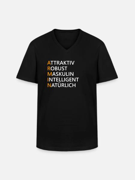 Armin Name Geschenk - Männer-T-Shirt mit V-Ausschnitt - Schwarz
