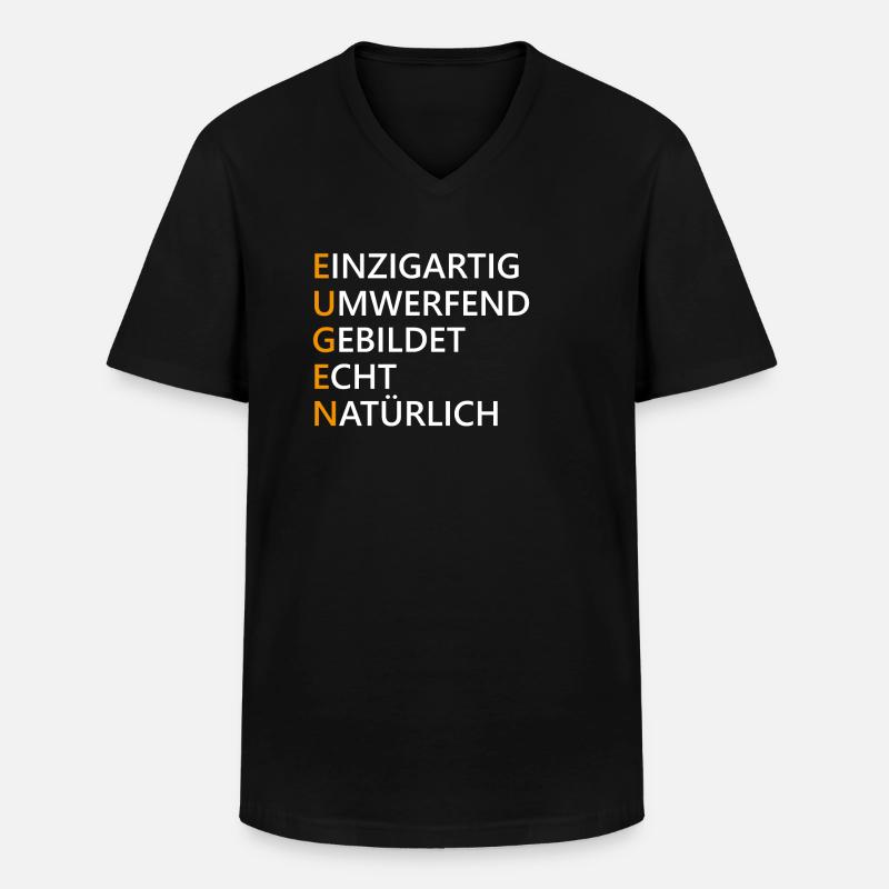 Eugen Name Geschenk - Männer-T-Shirt mit V-Ausschnitt - Schwarz