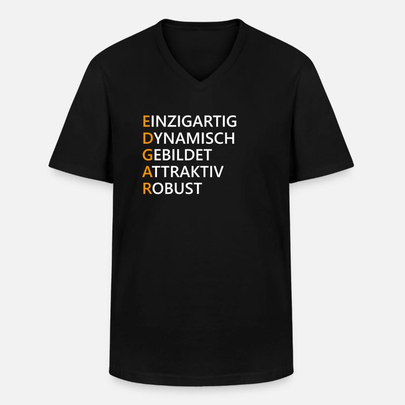 Edgar Name Geschenk - Männer-T-Shirt mit V-Ausschnitt - Schwarz