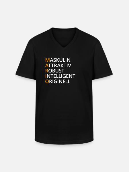 Mario Name Geschenk - Männer-T-Shirt mit V-Ausschnitt - Schwarz