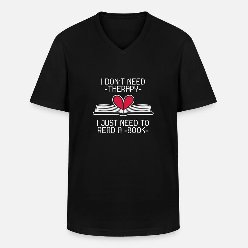 Buch Bücher Spruch Lesen Geschenk - Männer-T-Shirt mit V-Ausschnitt - Schwarz