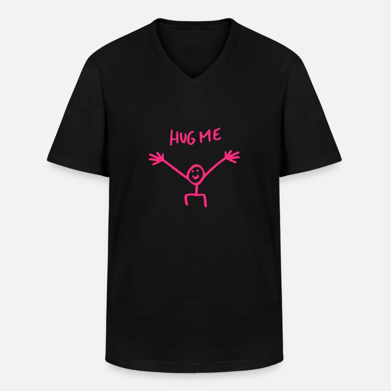 Umarme mich Umarmung Strichmännchen Geschenk - Männer-T-Shirt mit V-Ausschnitt - Schwarz