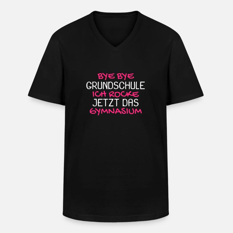 Gymnasium Einschulung Schulbeginn Geschenk - Männer-T-Shirt mit V-Ausschnitt - Schwarz