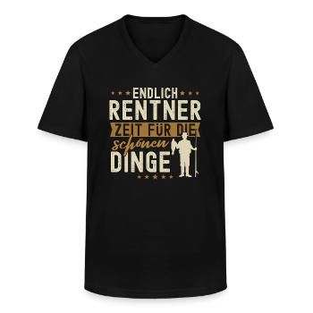Rentner Ruhestand Rente Angler Geschenk - Männer-T-Shirt mit V-Ausschnitt - Schwarz - Vorne - AI Model Male 178 dark (178cm)