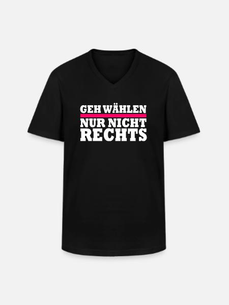 GEH WÄHLEN - Männer-T-Shirt mit V-Ausschnitt - Schwarz