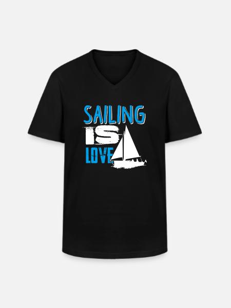 Sailing Is Love - Men's V-Neck T-Shirt - black
