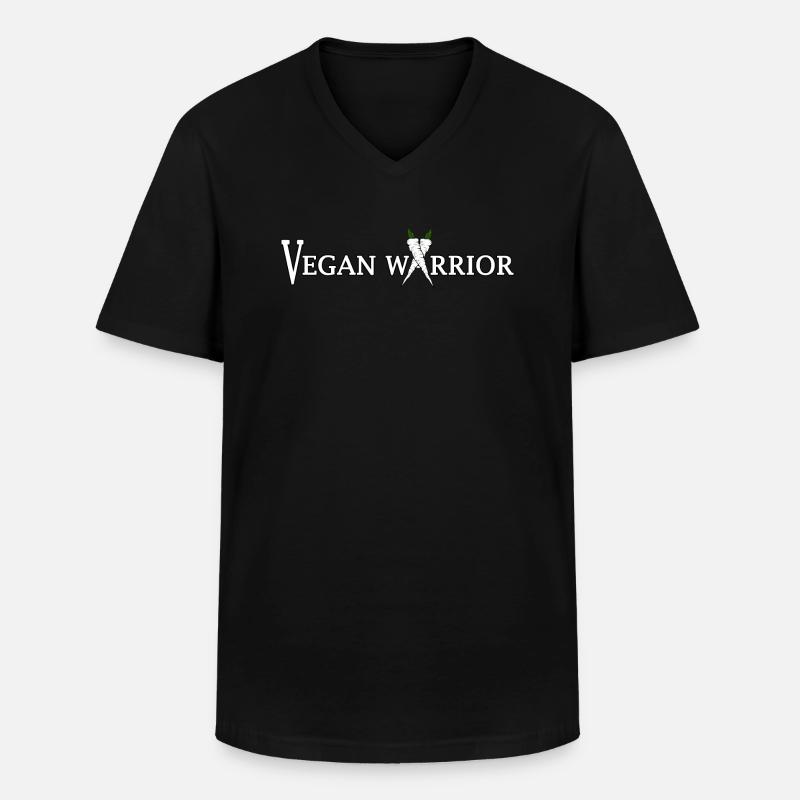 vegan - Männer-T-Shirt mit V-Ausschnitt - Schwarz