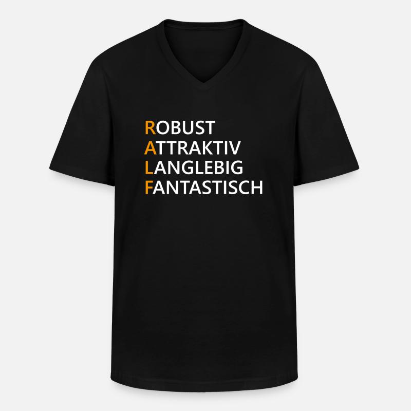 Ralf Name Geschenk - Männer-T-Shirt mit V-Ausschnitt - Schwarz