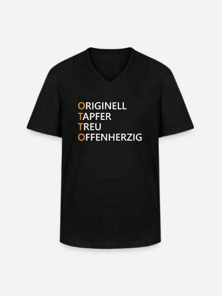 Otto Name Geschenk - Männer-T-Shirt mit V-Ausschnitt - Schwarz