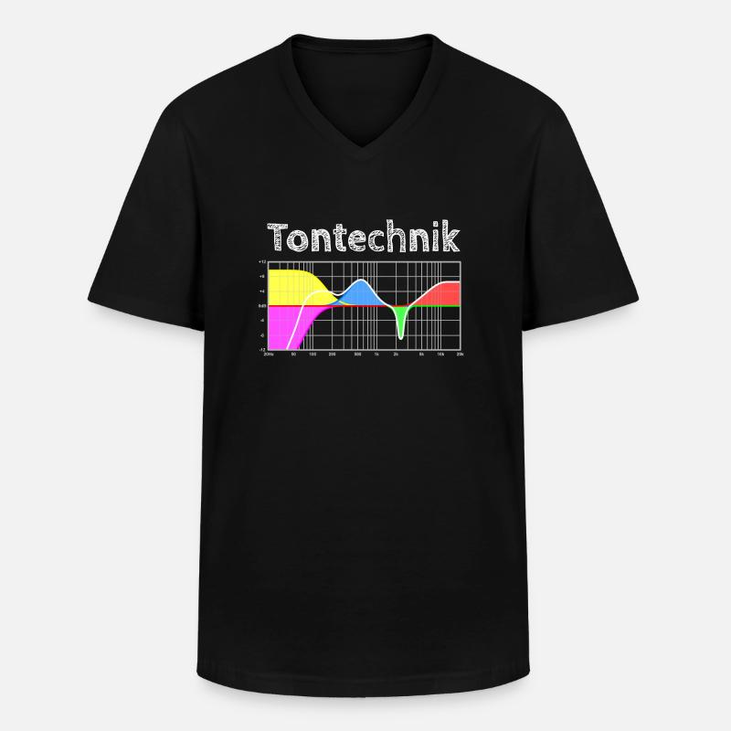 Tontechnik - Parametrischer Equalizer - Männer-T-Shirt mit V-Ausschnitt - Schwarz