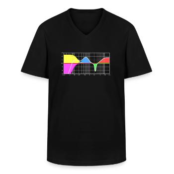 Égaliseur paramétrique - ingénierie du son - T-shirt col V Homme - noir - Devant - AI Model Male 178 dark (178cm)