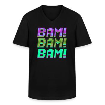 bam bam bam - Männer-T-Shirt mit V-Ausschnitt - Schwarz - Vorne - AI Model Male 178 dark (178cm)